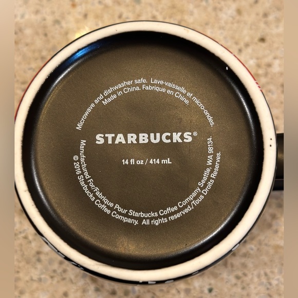 Starbucks Coffee Co. Christmas Ornament Black, Red, White 14 Oz. Cup Mug ~ 2016 - Picture 4 of 15